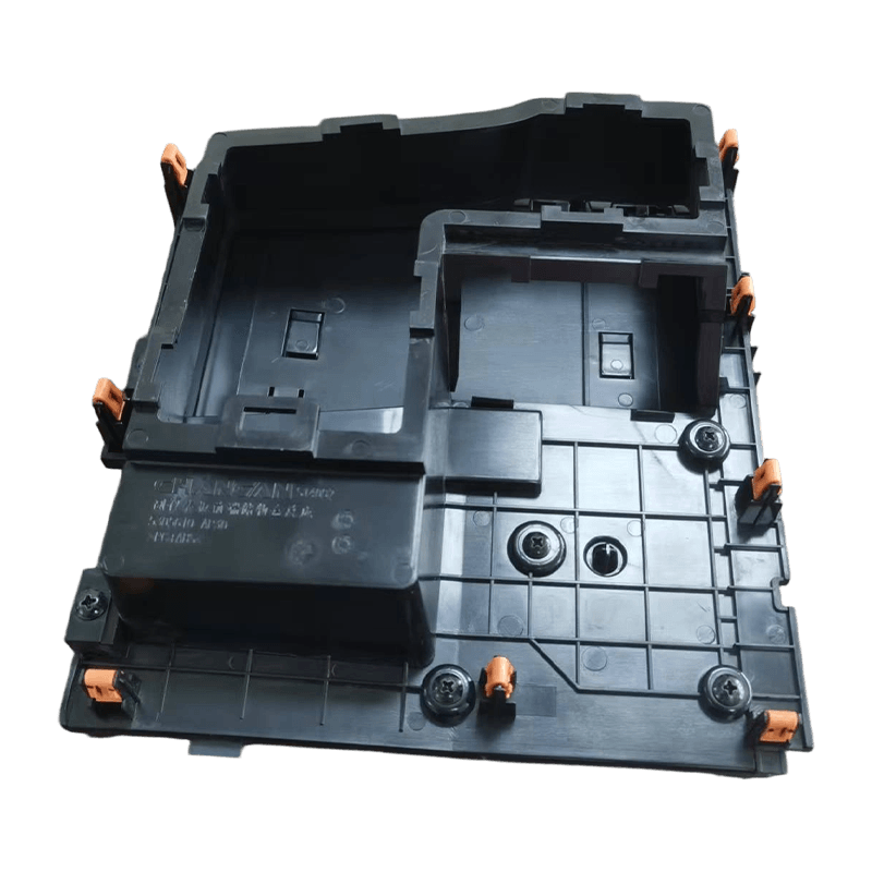 Push-To-Open Center Console Storage Injection Mold