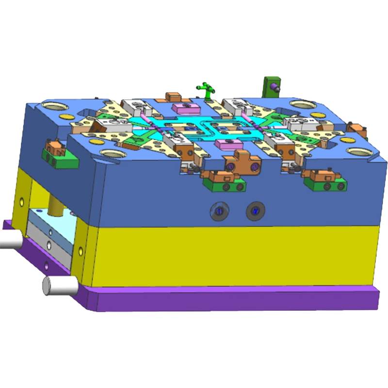 Plastic 4-Way Connector Injection Mold Parts