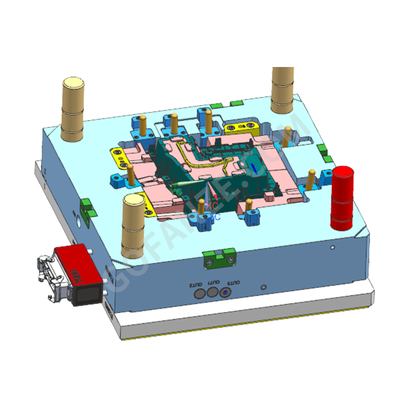 Push-To-Open Center Console Storage Injection Mold